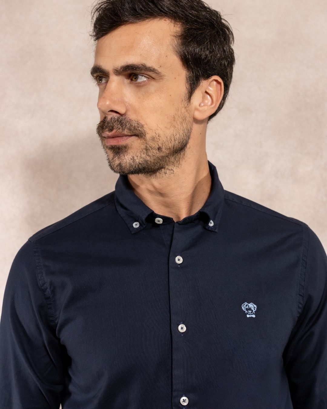 Camisa Antimanchas Oxford Azul - Regular Fit