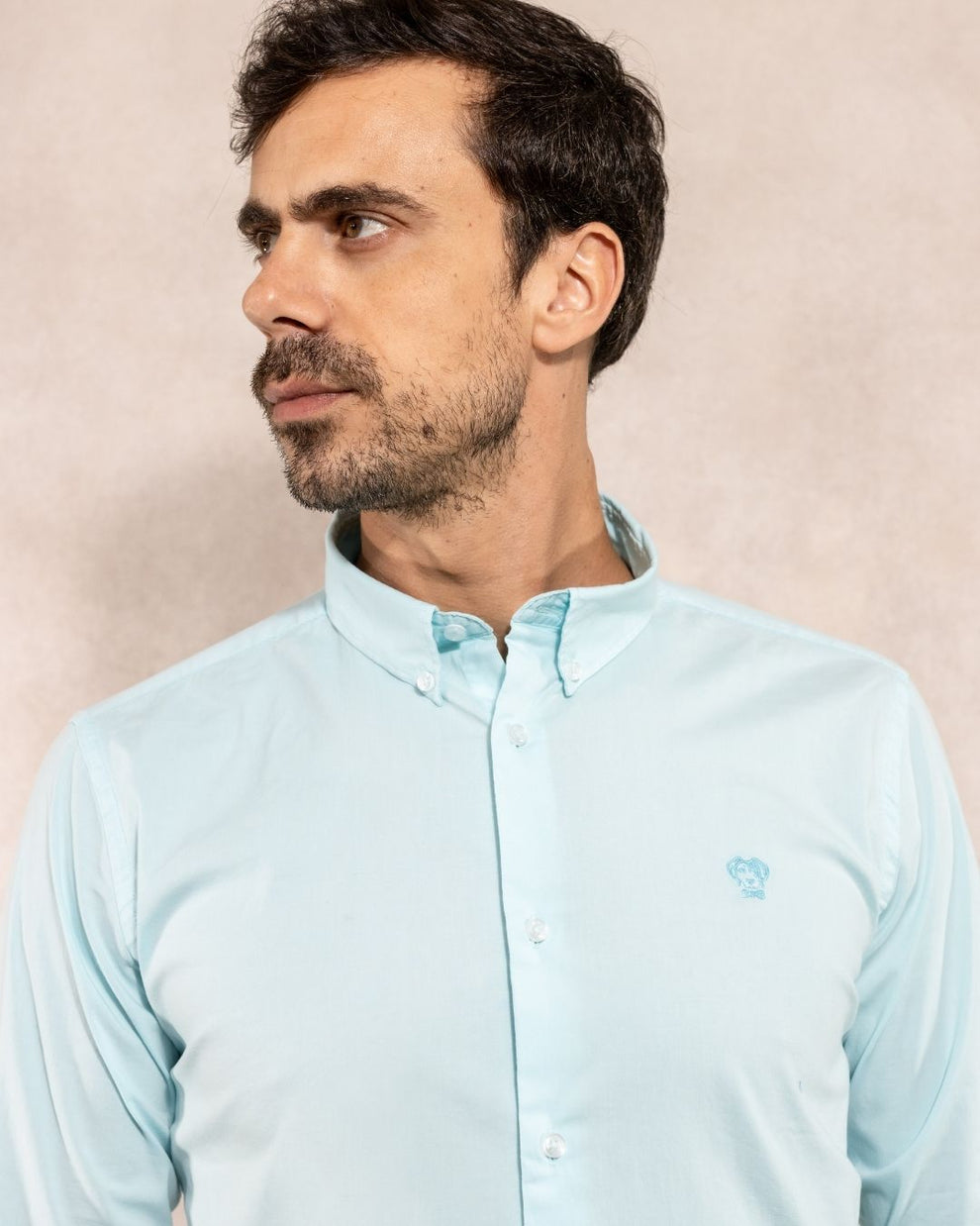 Camisa Antimanchas Popelina Baby Blue - Slim Fit