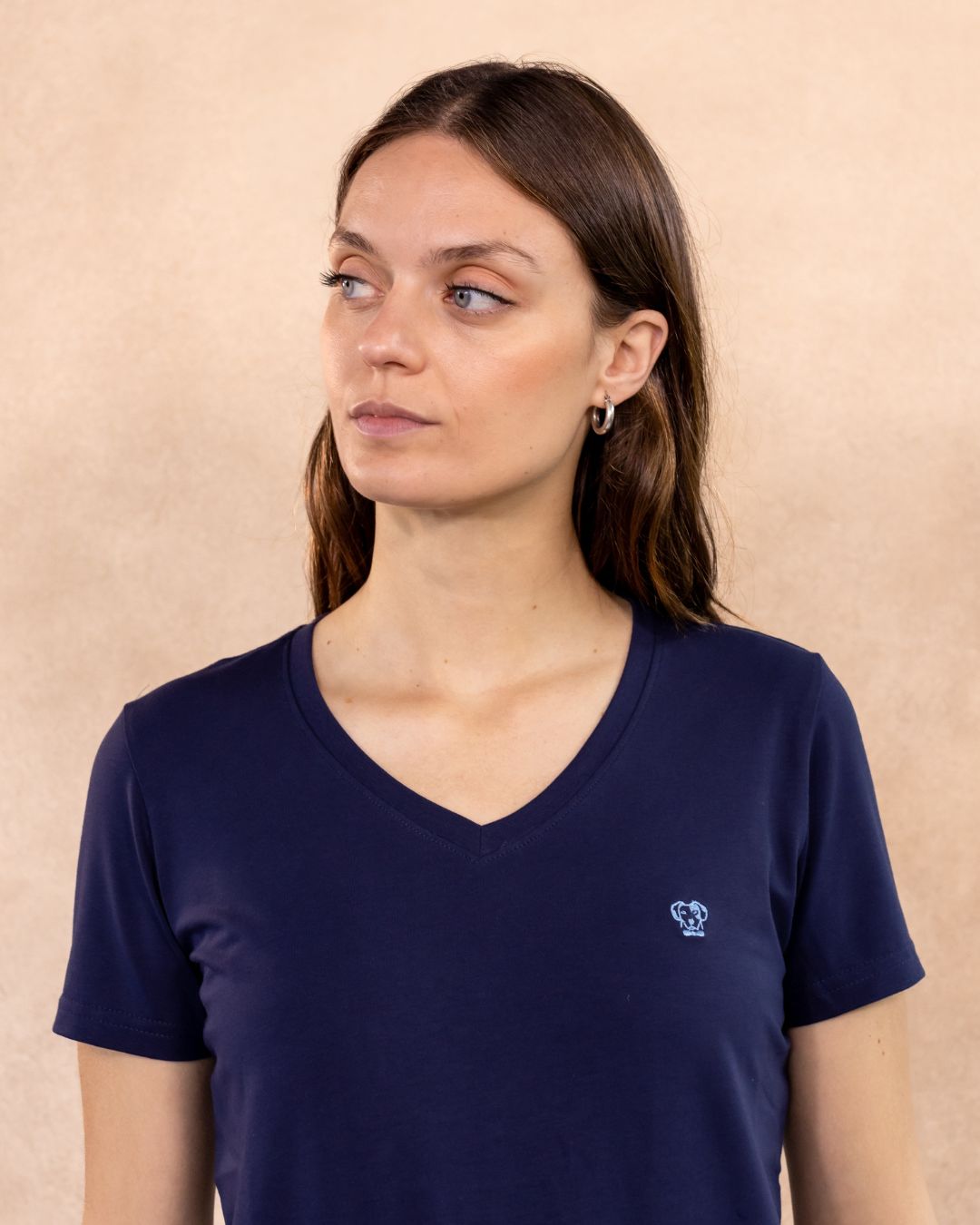 Camiseta Antimanchas Cuello V Azul Navy