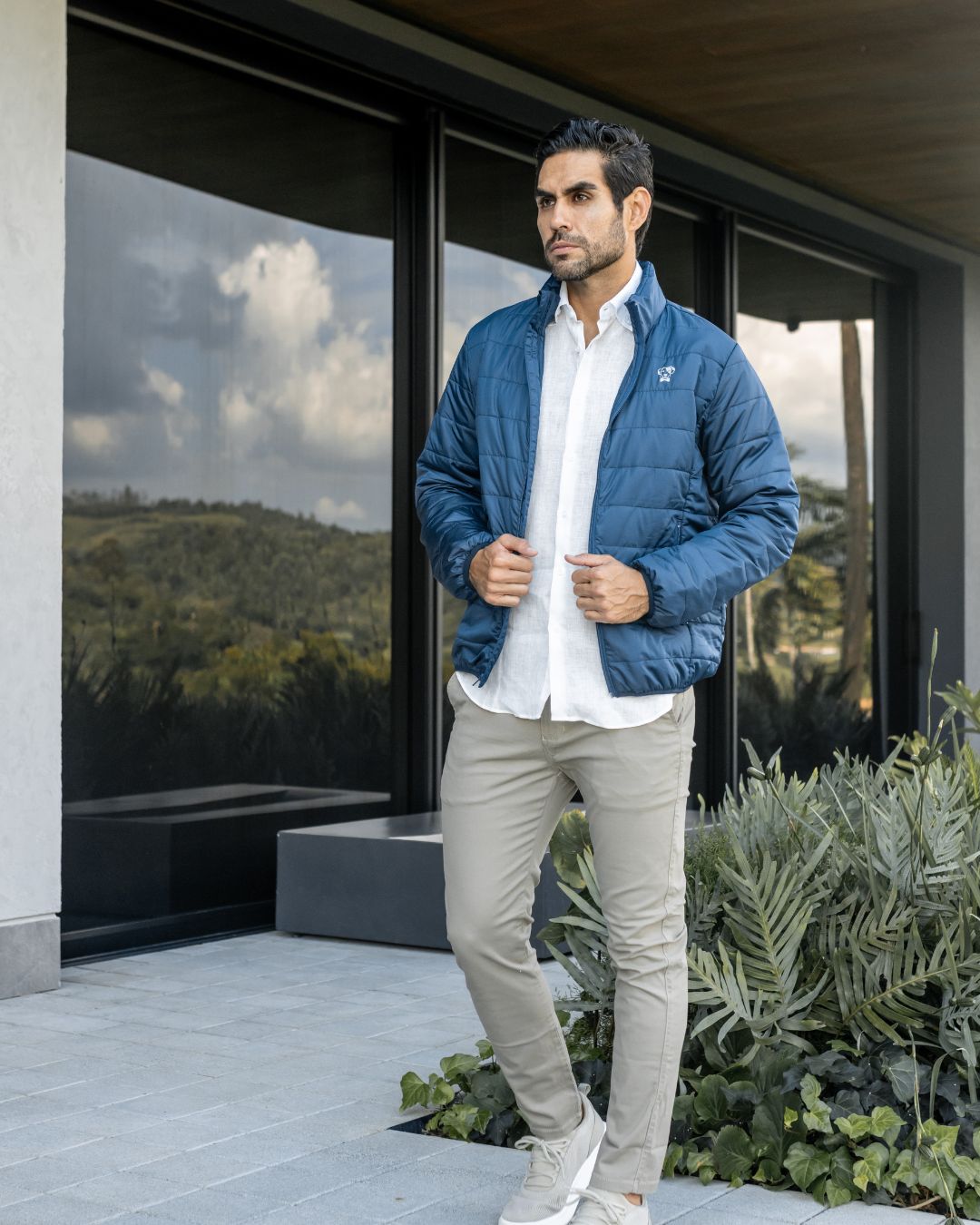 Chaqueta acolchada azul