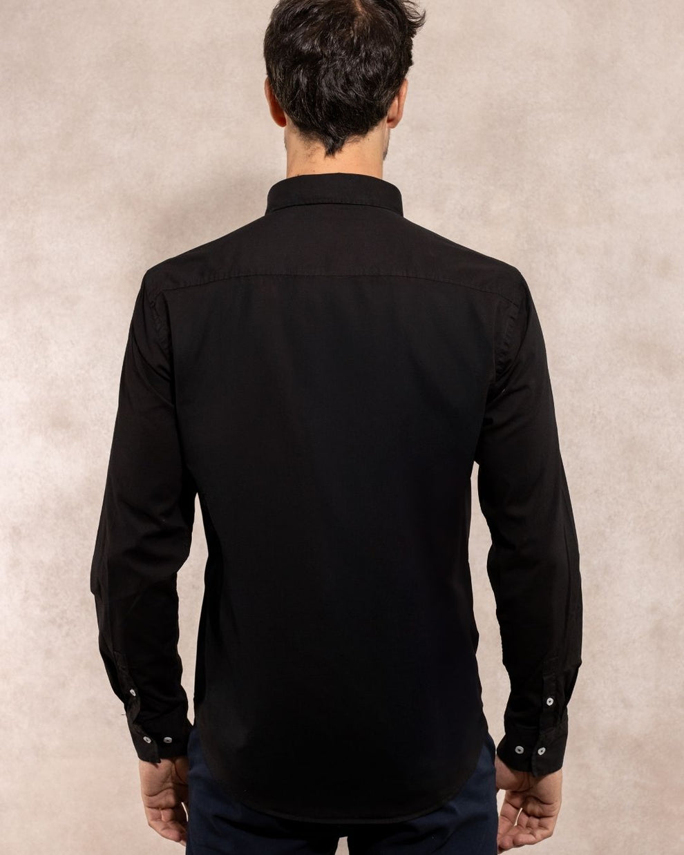 Camisa Antimanchas Popelina Negro - Regular Fit