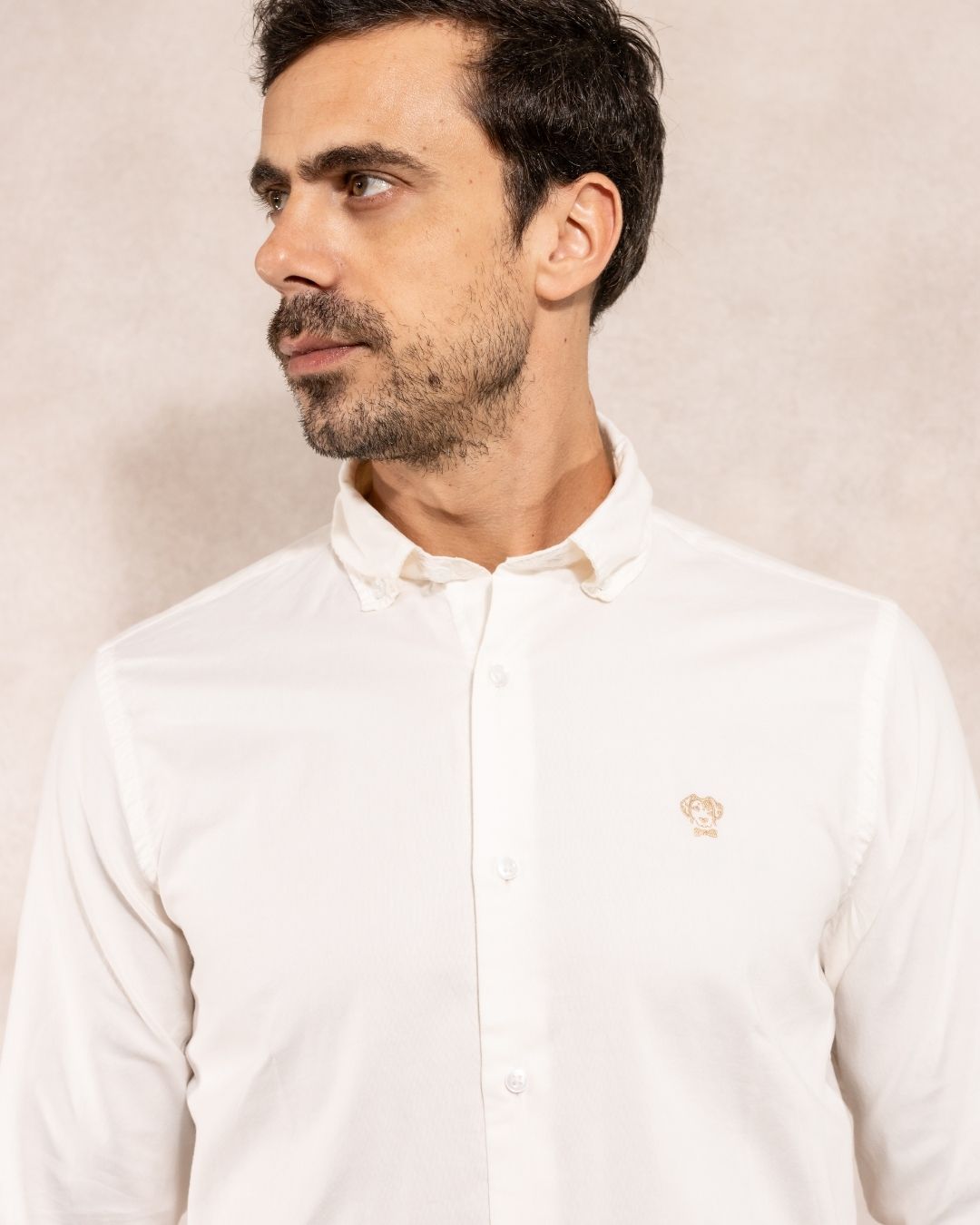 Camisa Antimanchas Oxford Ivory - Regular Fit