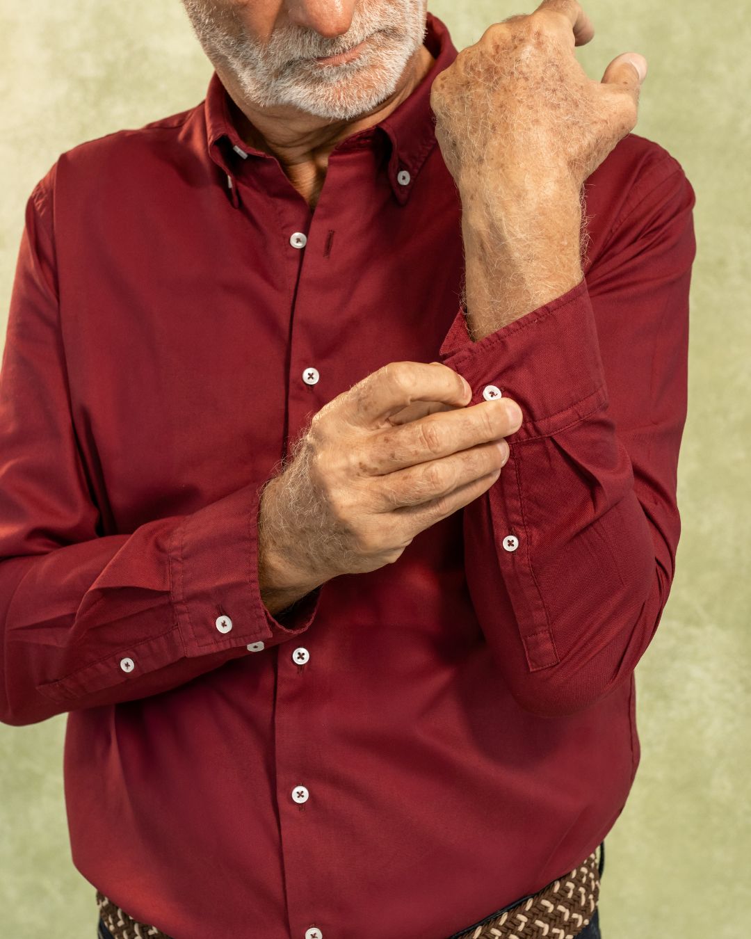 Camisa Antimanchas Oxford Cloth Burgundy