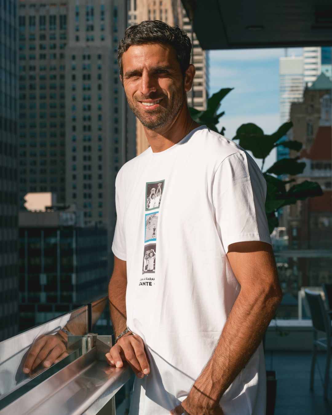 Camiseta antimanchas Cabal & Farah - Blanco Slim Fit