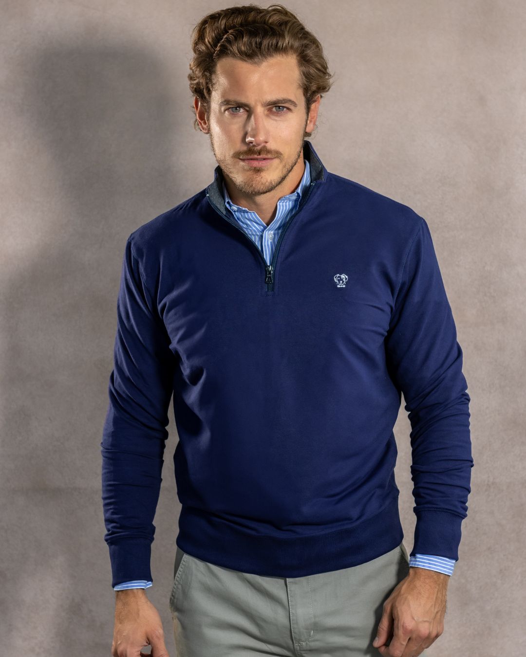 Halfzip Viana Antimanchas Azul Navy