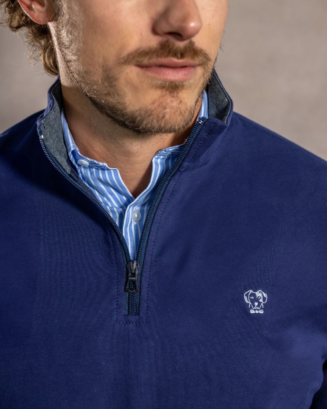 Halfzip Viana Antimanchas Azul Navy
