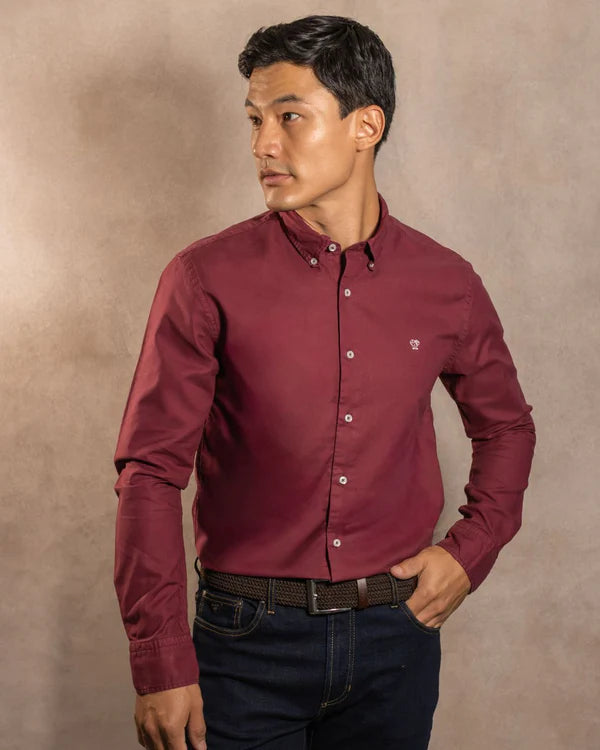 Camisa Antimanchas Oxford Cloth Burgundy