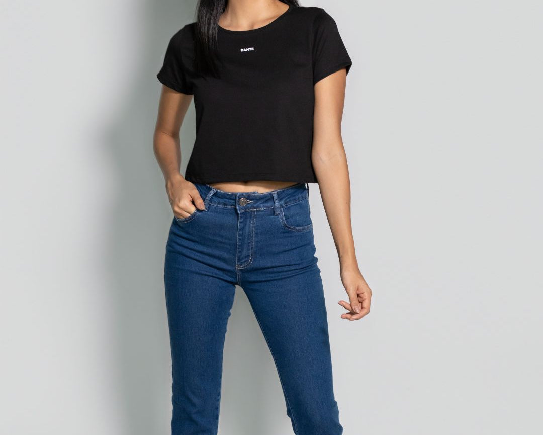 crop top Antimanchas negro para mujer de DANTE