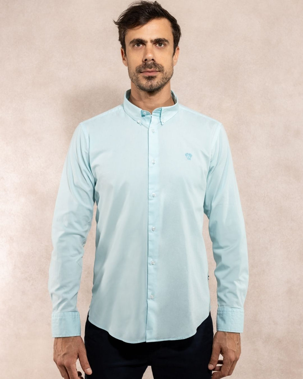 Camisa Antimanchas Popelina Baby Blue - Slim Fit
