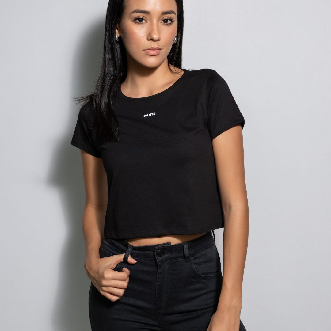 crop top Antimanchas negro para mujer de DANTE