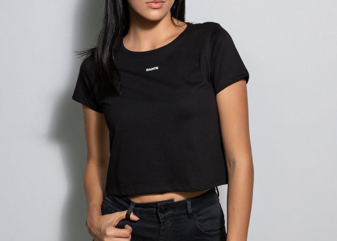 crop top Antimanchas negro para mujer de DANTE