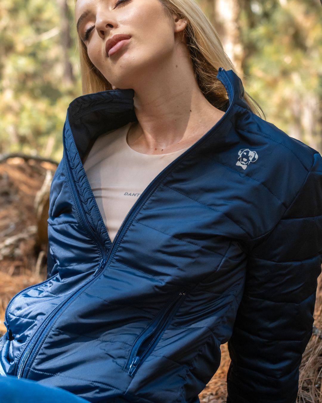 Chaqueta acolchada de mujer azul