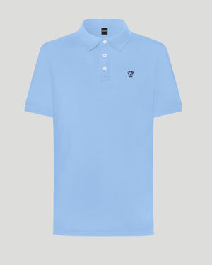 Polo Antimanchas Cuello Rígido Azul Celeste - Regular Fit