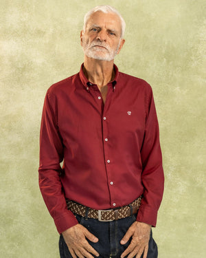Camisa Antimanchas Oxford Cloth Burgundy
