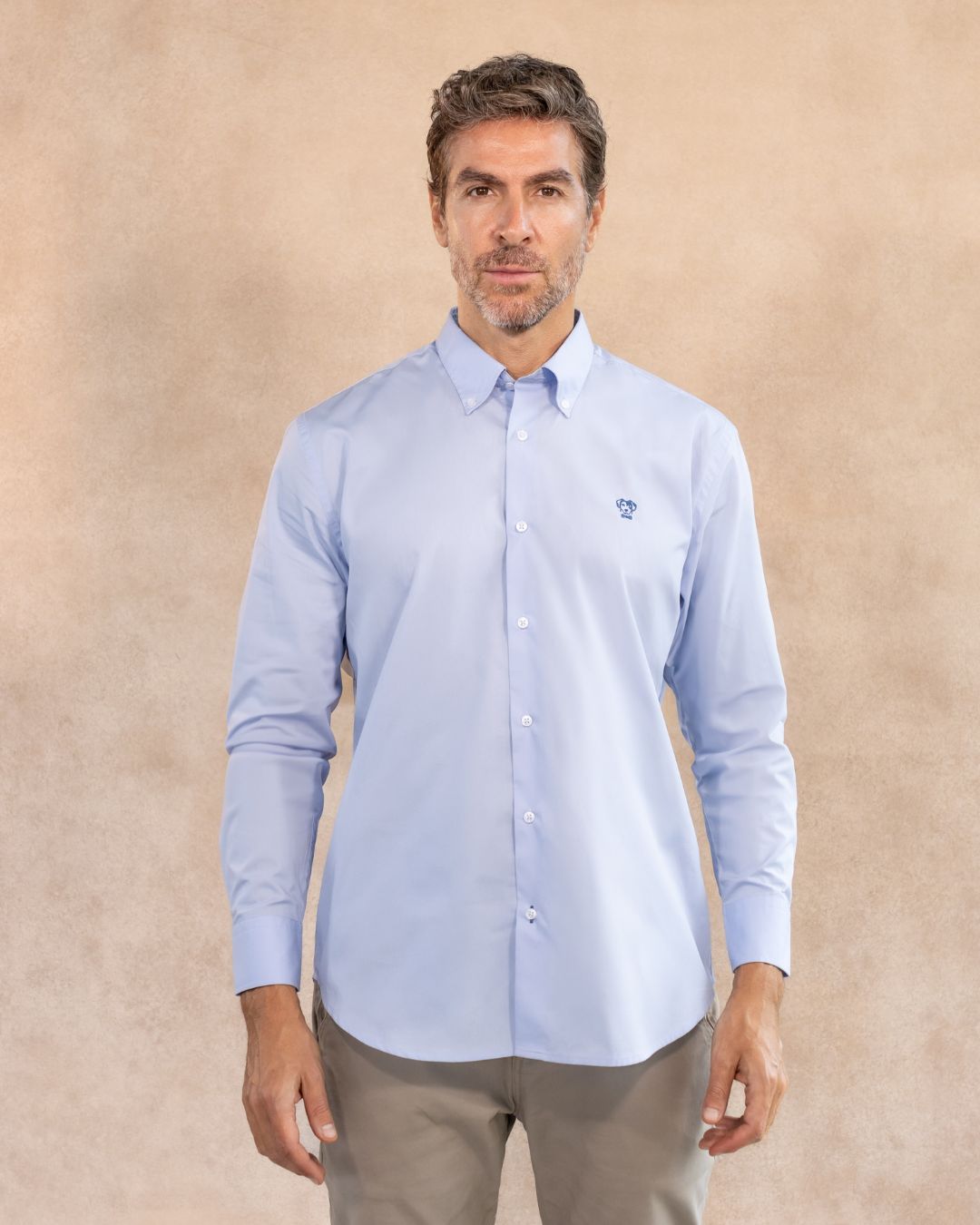 Camisa Antimanchas Popelina Light Blue - Regular Fit