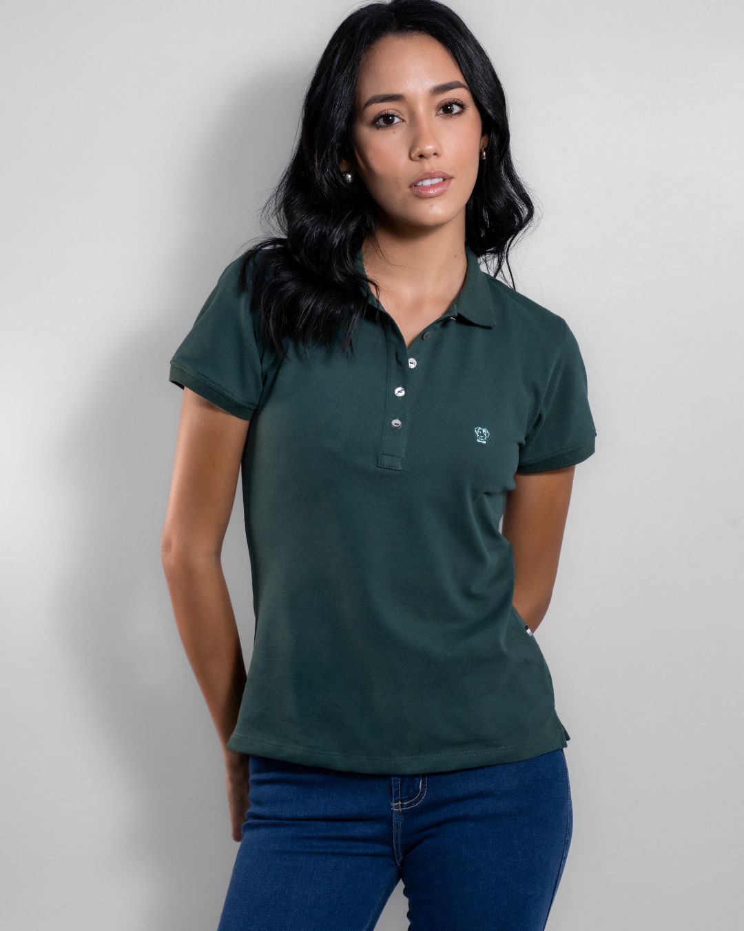 Polo Antimanchas De Mujer Verde Botella