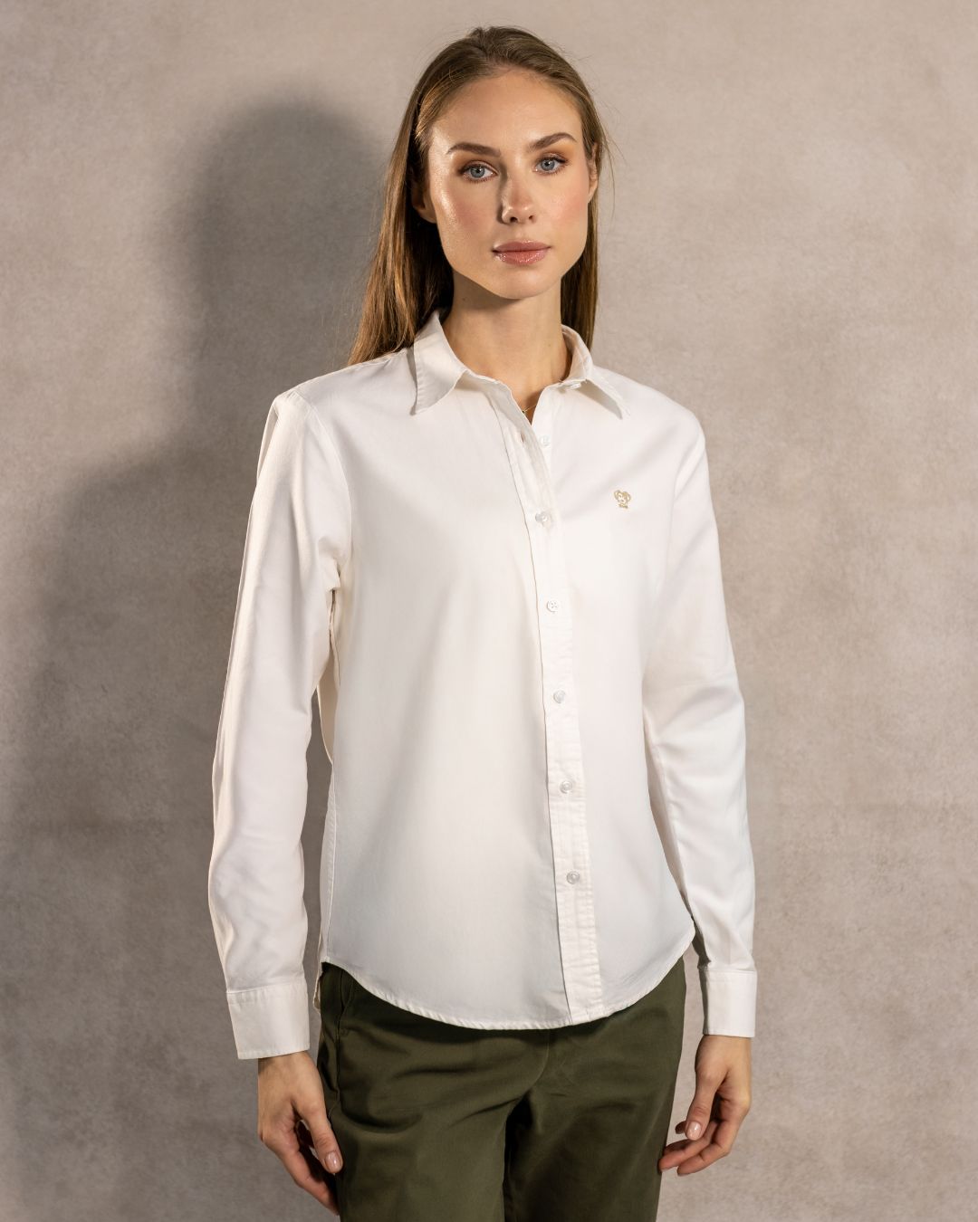 Camisa Antimanchas Oxford de Mujer Ivory- Regular Fit