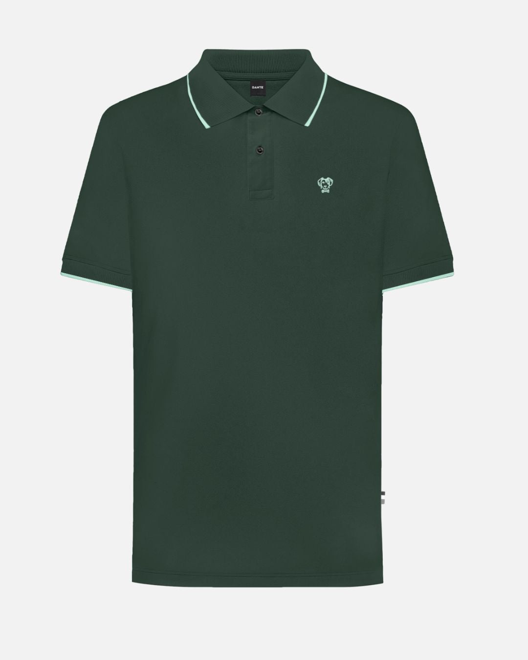 Polo Antimanchas Verde Esmeralda Detalles Azules - Regular Fit