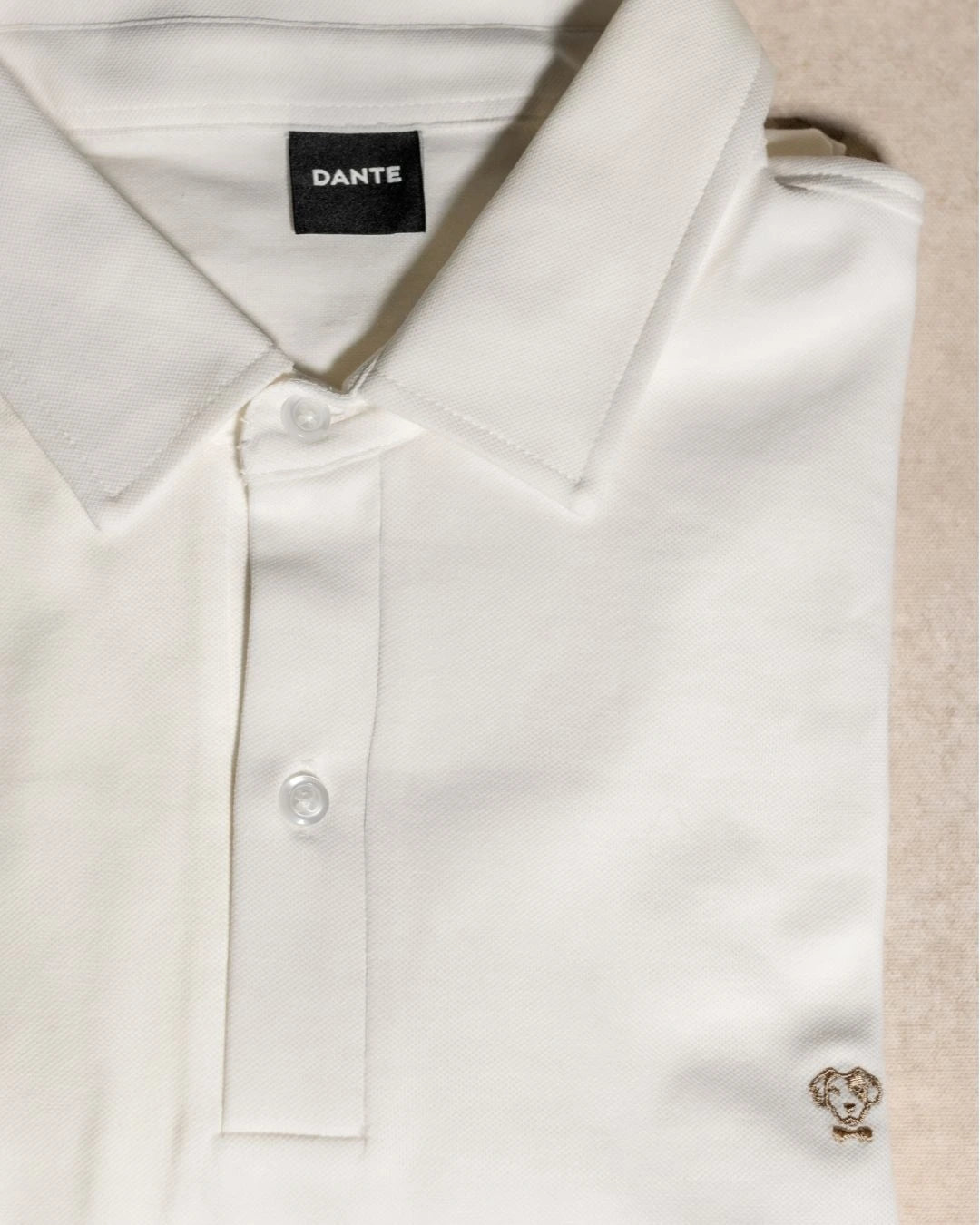 Polo Antimanchas Cuello Rígido Ivory - Regular Fit