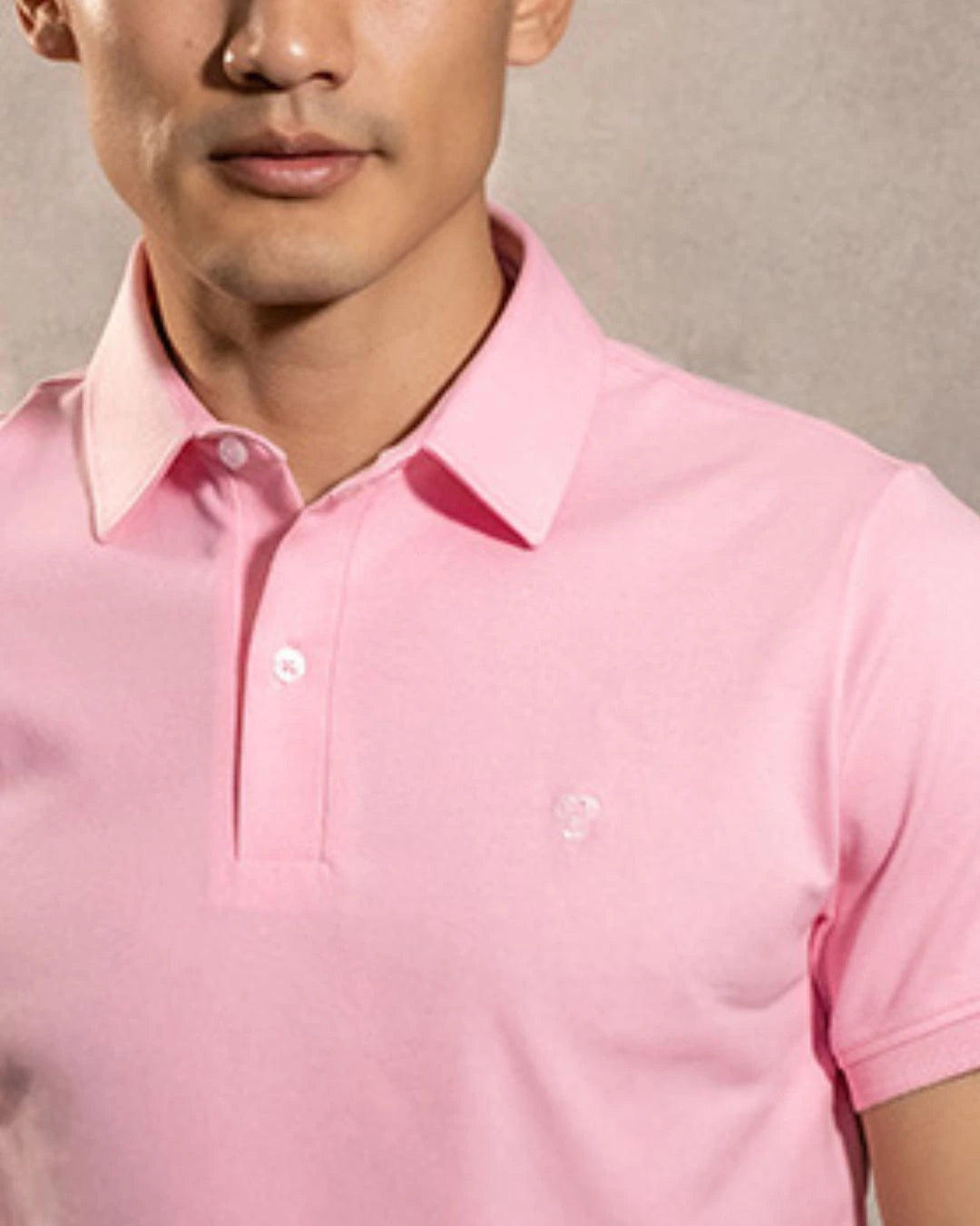 Polo Antimanchas Cuello Rígido Rosado - Regular Fit